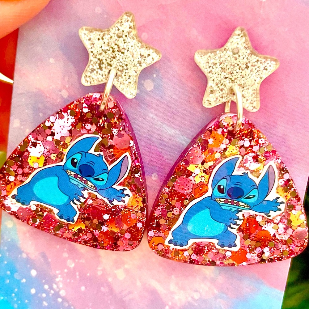 Stitch Acrylic Dangle Earrings